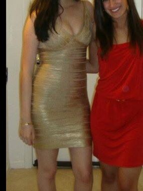 Herve Leger Gold Bandage Dress
